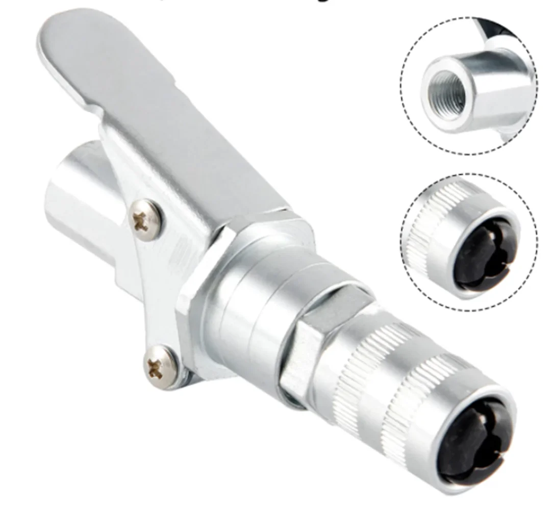 

Grease Gun Coupler Adapter High Pressure and Labor Saving Oil Injection Nozzle Grease Nozzle Gun Head 1/8 NPT Fitting Grease Gun