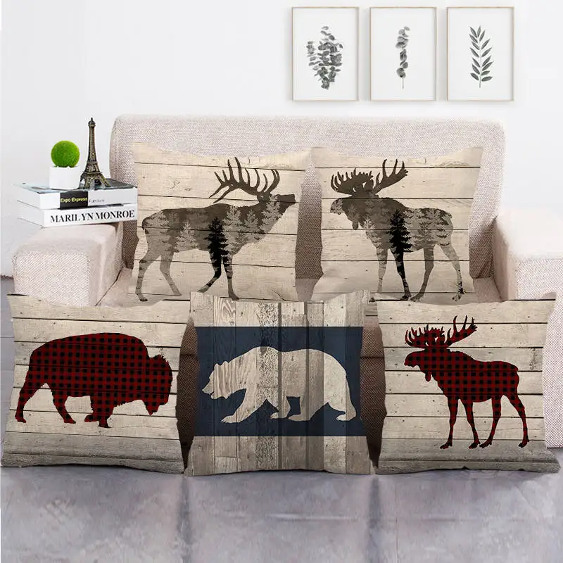 45 см * деревянная ферма с животными дизайнерские льняные/Хлопковые наволочки для