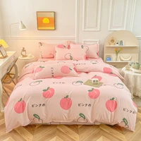 four piece skin friendly sanding aloe cotton bed sheet quilt cover pillowcase student dormitory gift cotton bed set