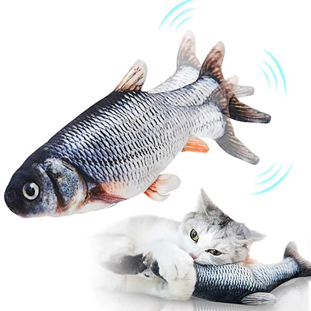 

Электронные питомцы, игрушки для кошек, электрическая USB зарядка, имитация интерактивной жевательной мяты, качалка, прыгающая плюшевая рыба