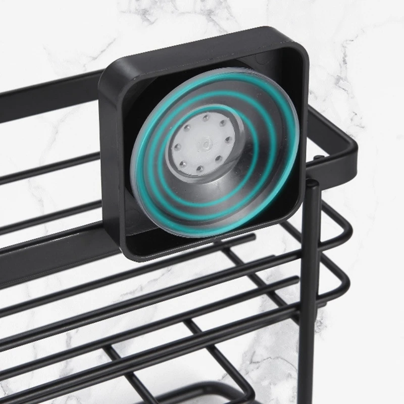 

Suction Cup Paper Towel Rack with Shelf-Wall-Mounted Metal Roll Organizer-Bathroom and Kitchen Paper Towel Rolls