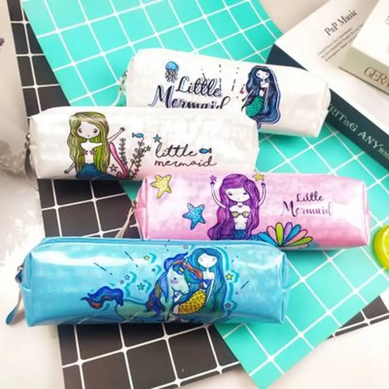 1 шт. Русалка Карандаш Чехол высокого Ёмкость ручка чехол Новинка милая сумка