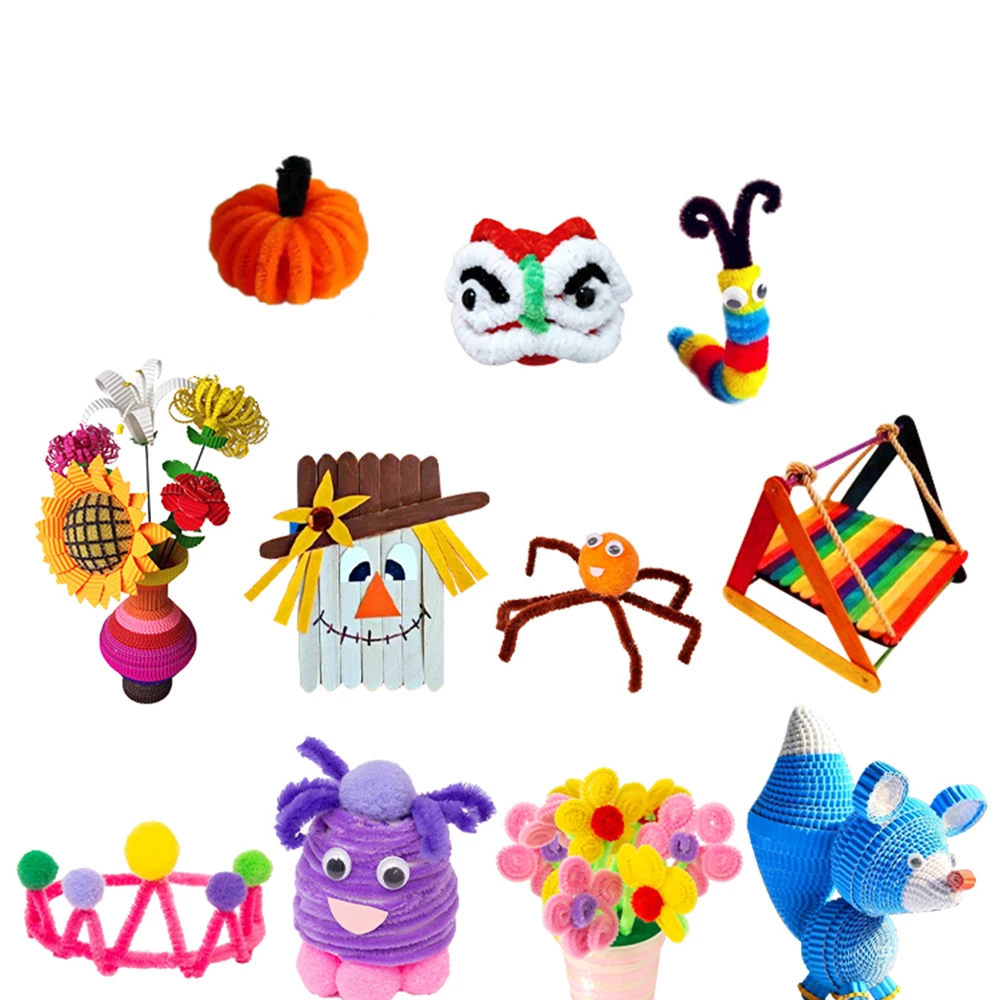 Набор для творчества и рукоделия детей Разноцветные деревянные палочки глаза из