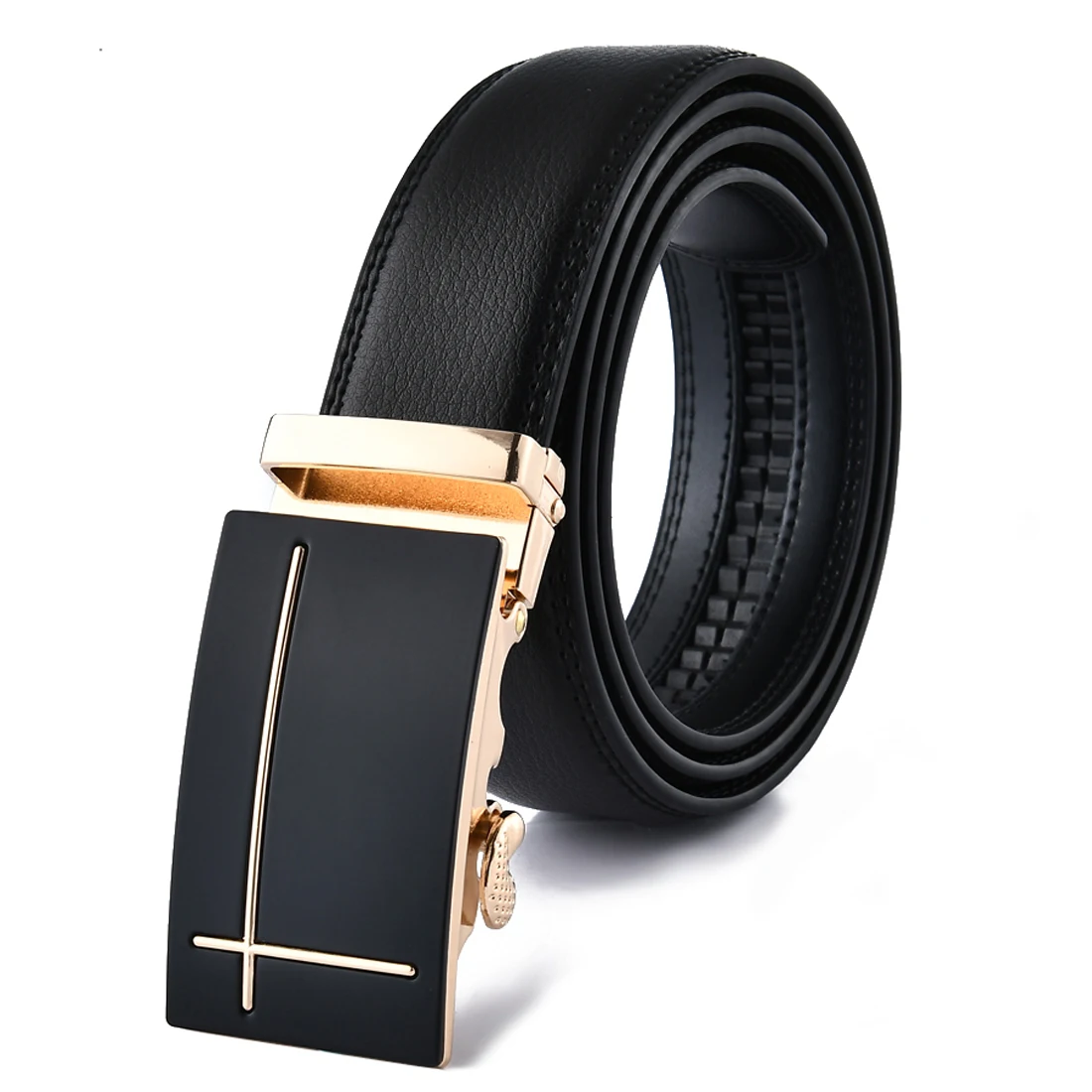 

Men's Automatic Buckle Belt Business Belts Leather Jeans Black Belt