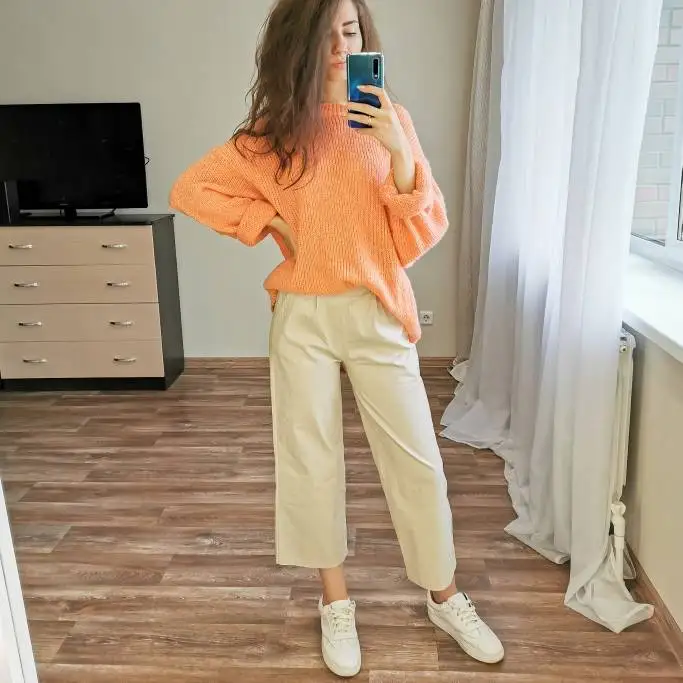 Брюки женские с эластичной завышенной талией Свободные повседневные льняные