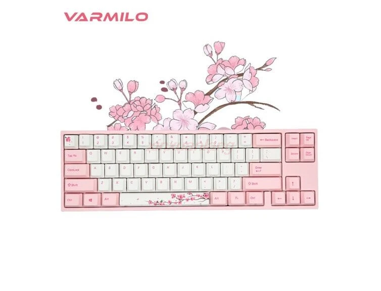 

Varmilo MIYA PRO 68key Sakura Wired pink Mechanical Keyboard Pink Game Office Keyboard NO LED Cherry MX Switch