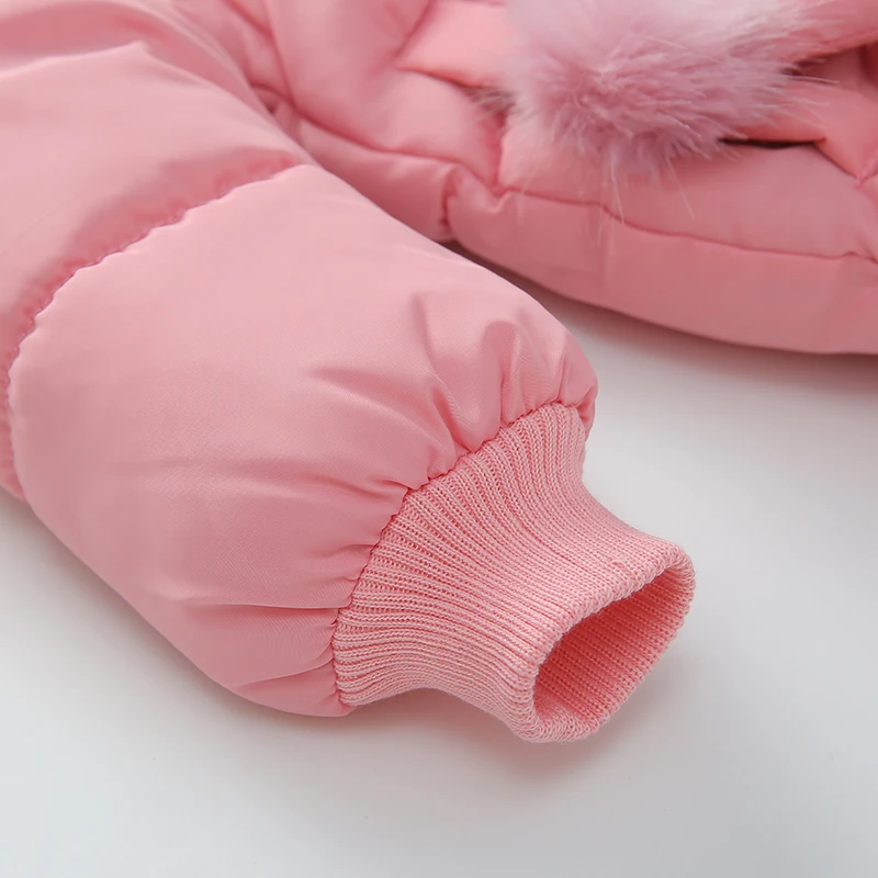 Toddler Girls Cotton-padded clothes Autumn Winter Girls Jacket For Kids Warm Fur Outerwear Coat Children Jacket 2 3 4 Year