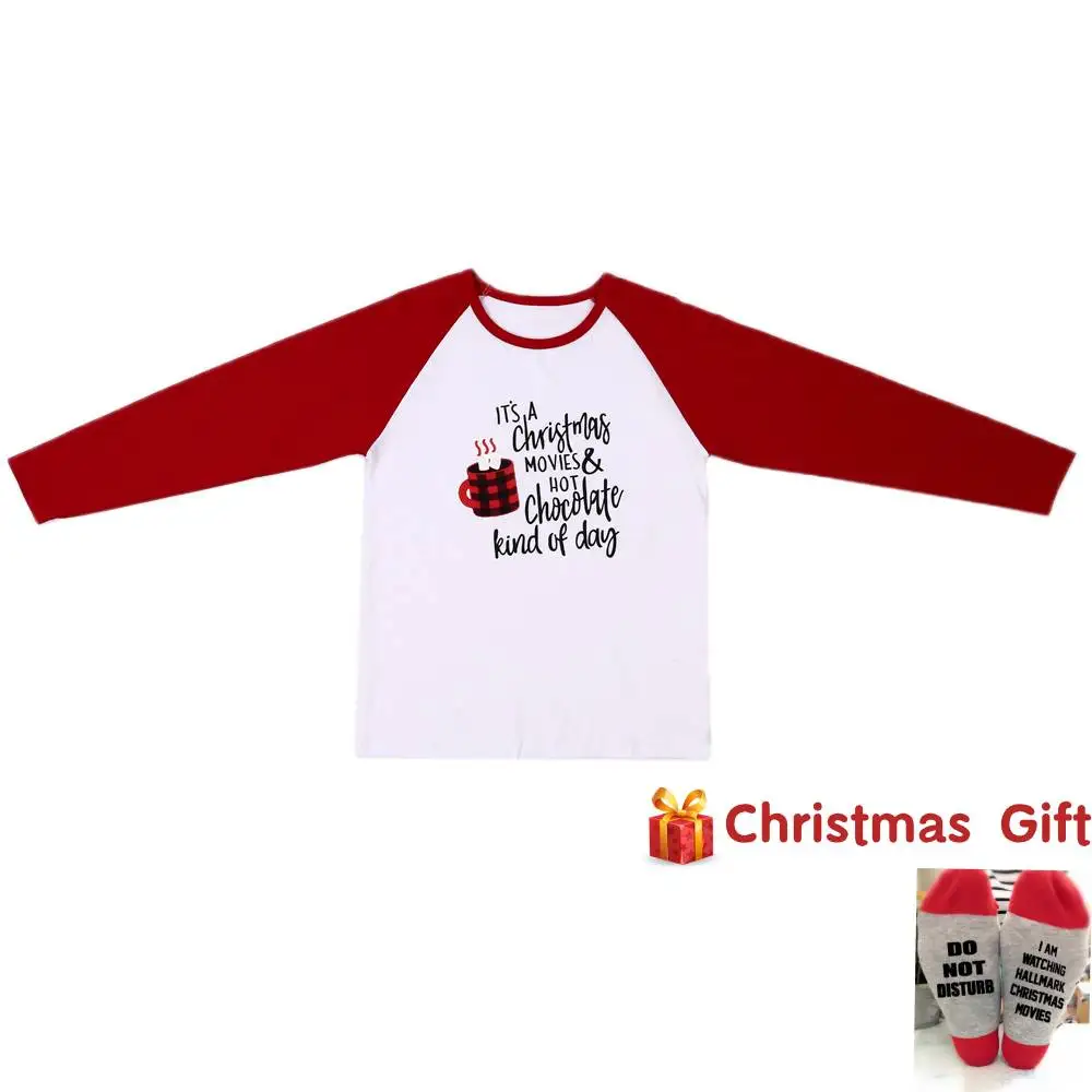 Женская футболка в стиле Харадзюку белая с длинным рукавом топ рождественским