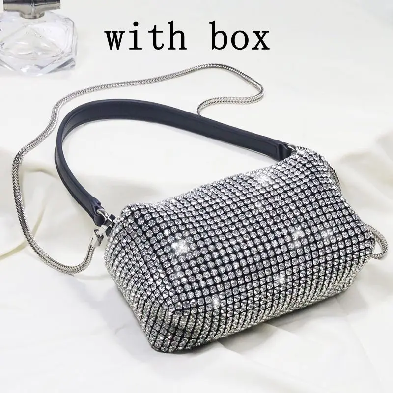 

Shining Diamond Rhinestone Bag Women's Shoulder Messenger Bag Fashion Popular Small Handbag Purse Ladies Female Crossbody Bag