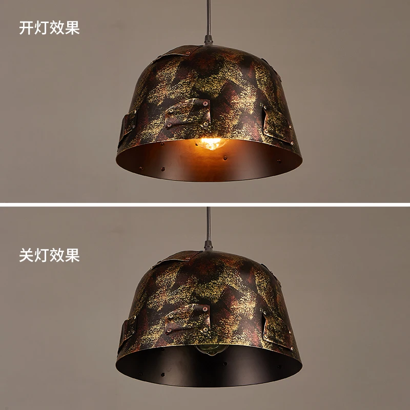 Retro nostalgic iron rust color single head chandelier heavy industry wind aisle staircase restaurant creative lamp | Лампы и