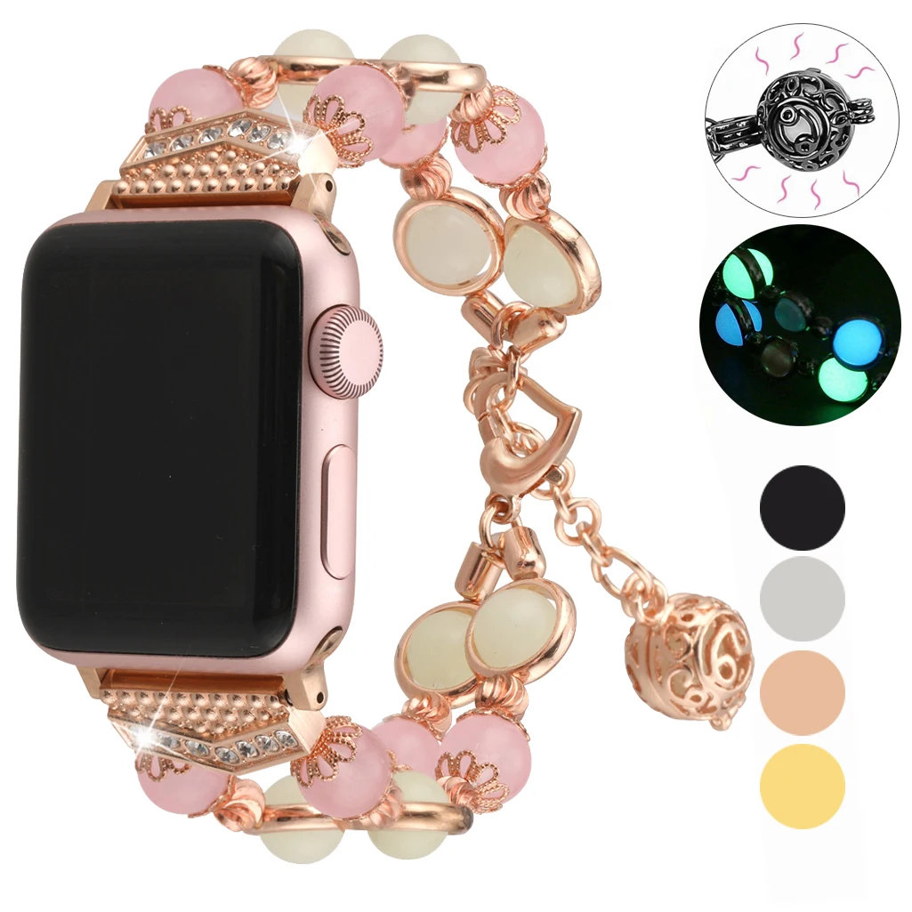 Светящиеся бусины Essidi ремешок для Apple Watch Series 6 SE 5 4 3 2 1 38 мм 40 42 44 браслета Iwatch Correa