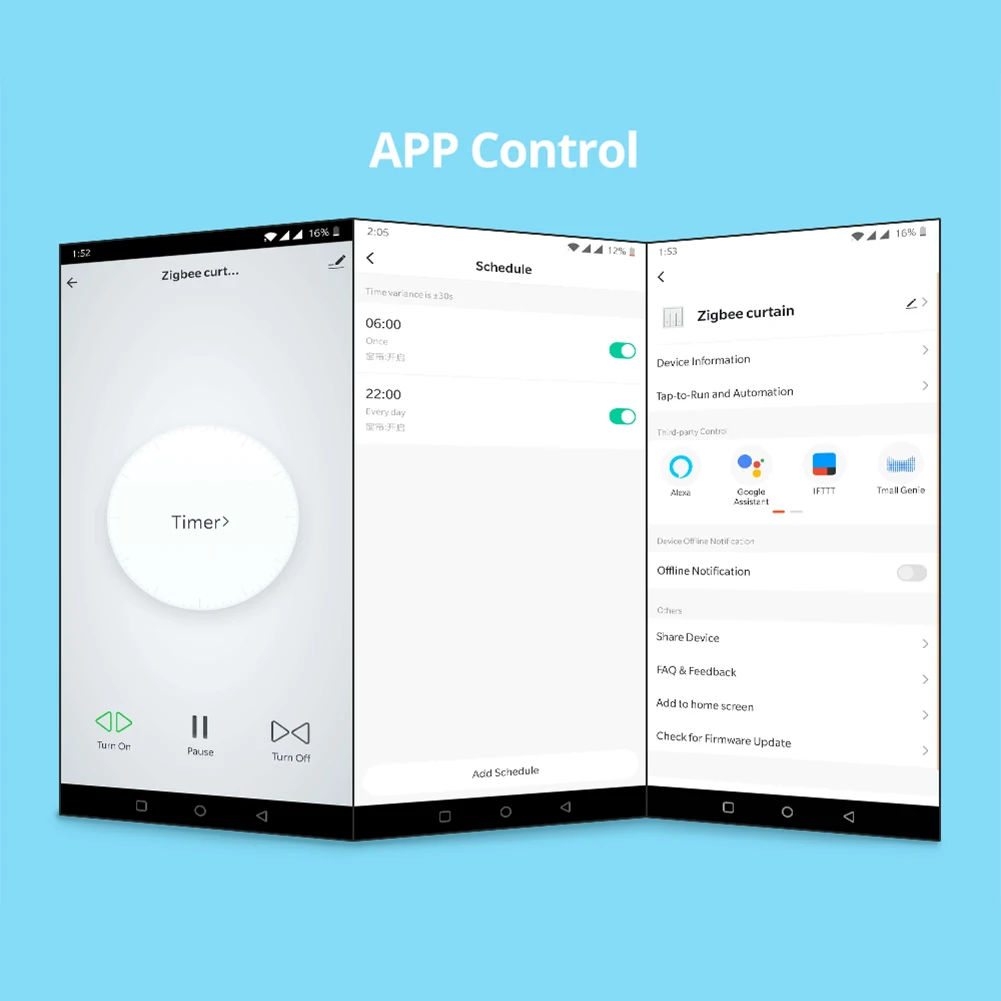 

For Roller Shutter Zigbee App Family Sharing With Timer Blind Motor Wireless Curtain Switch Module Remote Control Home Bedroom