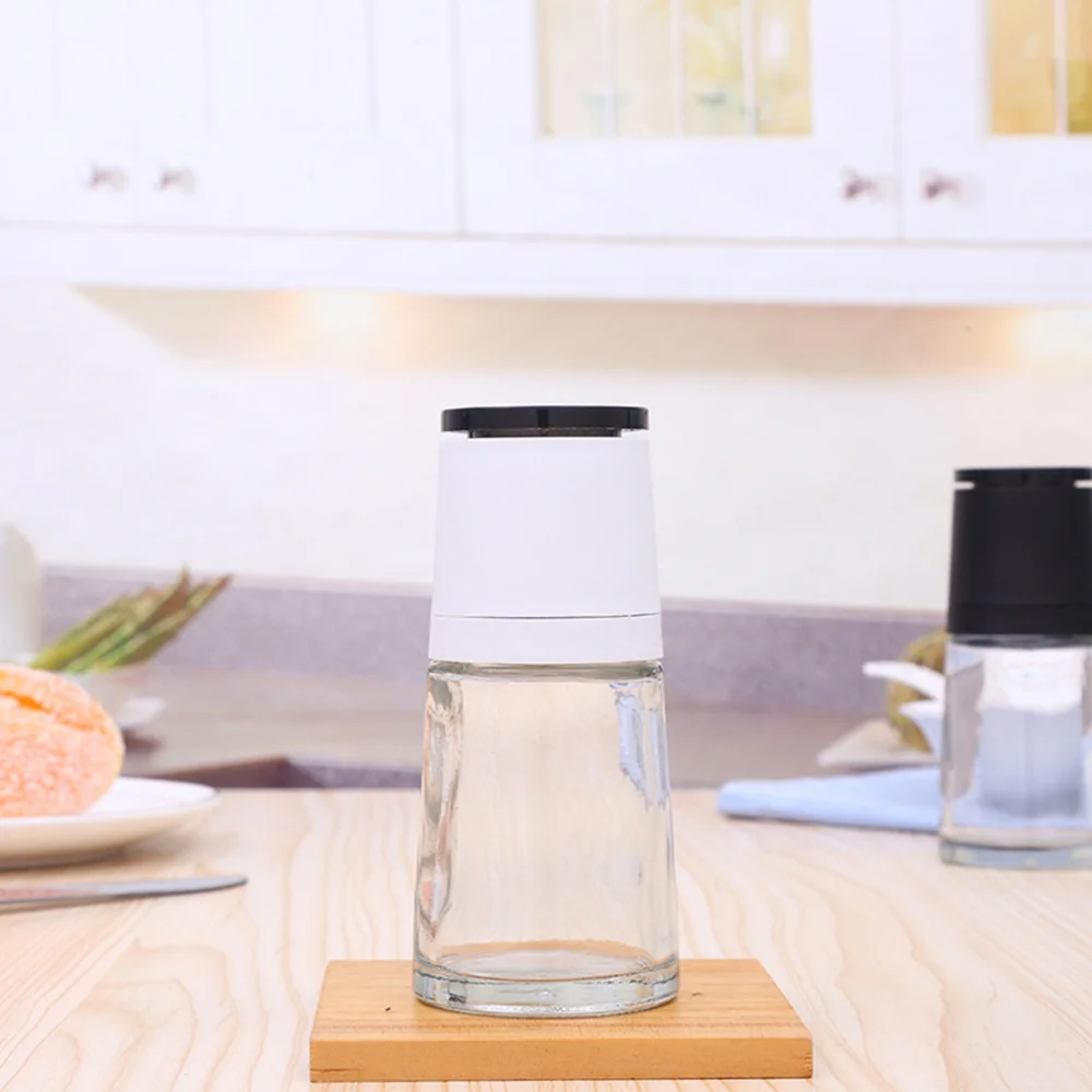 

2pcs Pepper Grinder Household Kitchen Grinder Manual Grinder Seasoning Bottle Kitchen Gadget for Home (Black + White)