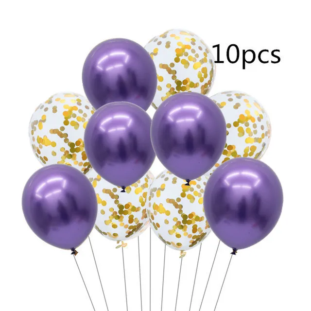 10pcs as the picture 10 шт. розовые и золотые воздушные шары набор конфетти хром шар День рождения деко вечерние украшения свадебные юбилей глобалы металлик - Цвет: 10pcs as the picture