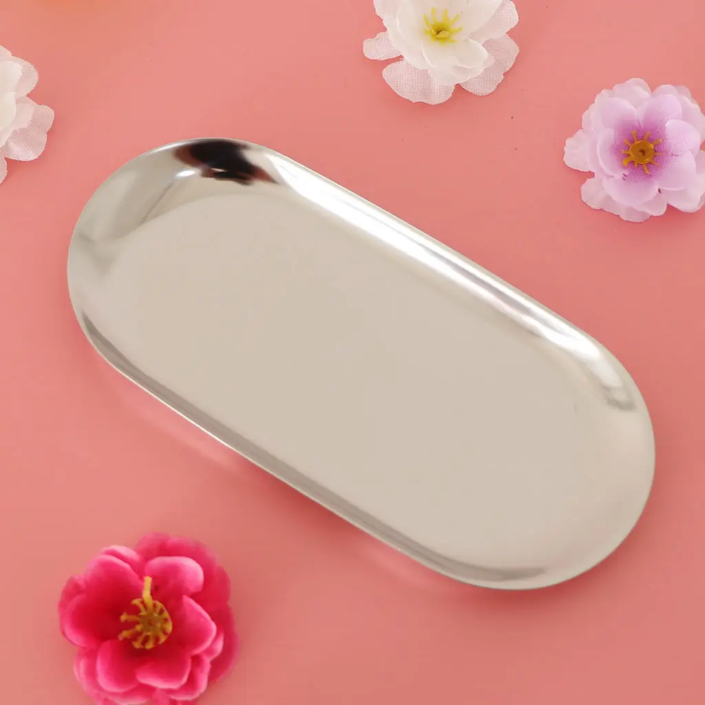 

Jewelry Ring Dish Holder Silver Metal Engagement Wedding Ring Trinket Tray