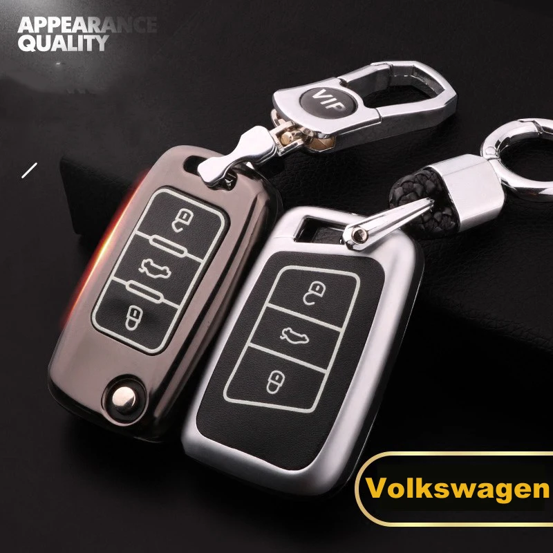 Светящийся кожаный чехол для автомобильного ключа Volkswagen VW Tiguan 2018 Magotan Passat B8 Touran