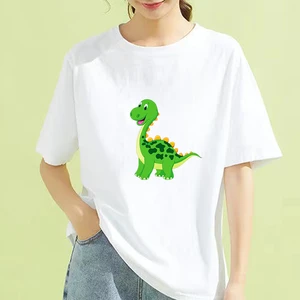New T Shirt Women Funny Cute Dinosaur Harajuku T-shirt Unisex Fashion Tshirt Female Kawaii Top Cartoon Graphic Tees