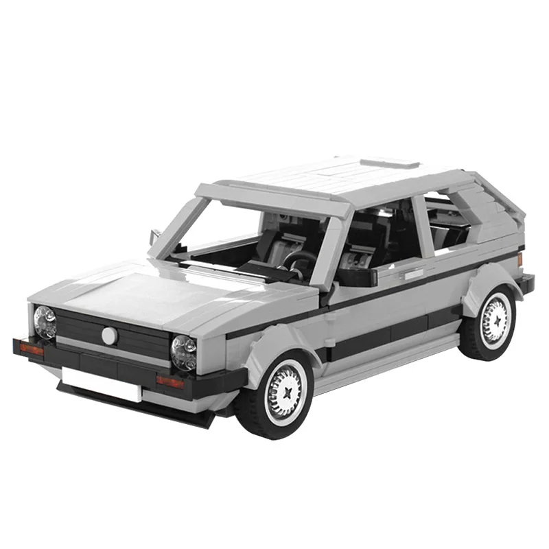 Конструктор MOC с изображением знаменитого автомобиля Volkswagen Golf MK1 сборка города