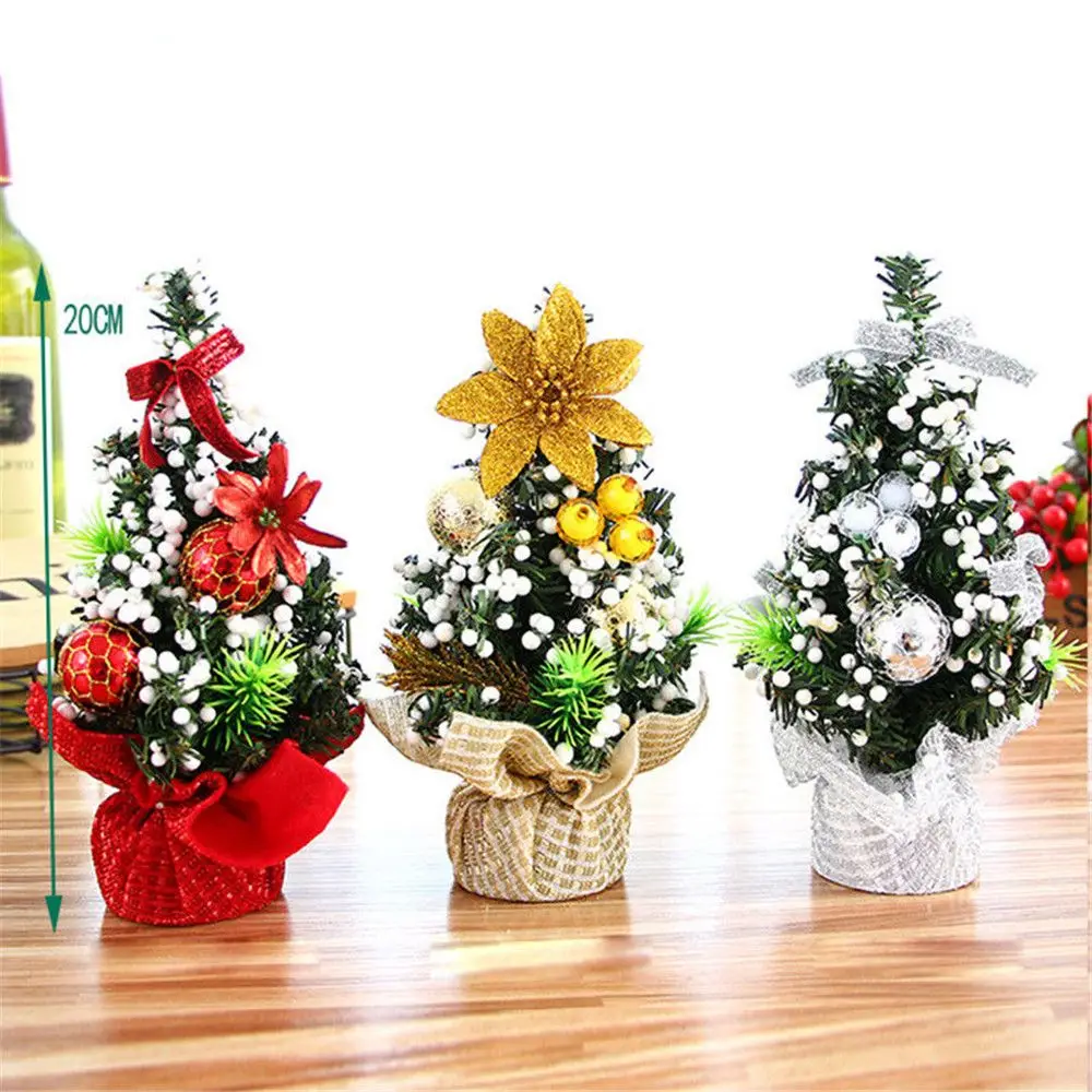 

50% Discount 20cm Mini Christmas Tree Flower Table Decor Festival Party Ornaments Xmas Gift