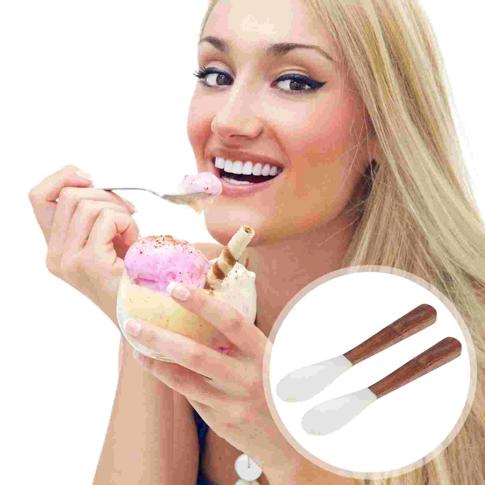 

2Pcs Ebony Shell Spoons Dessert Spoons Coffee Spoons Chic Caviar Shell Spoons