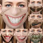 3D печатных смешное лицо маска моющийся дышащий защита рот многоразовые для косплея kagerou вечерние одежды с мультяшным рисунком маски смеющийся маска хэллоуин палубы