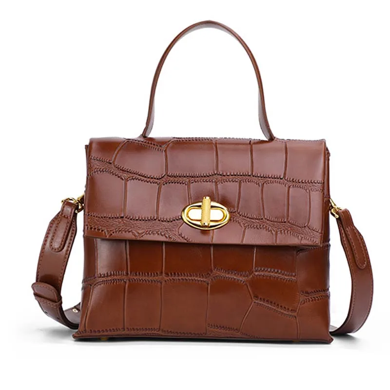 

Sheya Retro Crocodile Pattern luxury HandBag 2022 New Trendy Shoulder Bag High-End Crossbody bag all-match small square bag