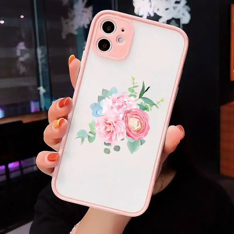 

crocus Flower vintage Phone Case matte transparent For iphone 7 8 11 12 plus mini x xs xr pro max cover
