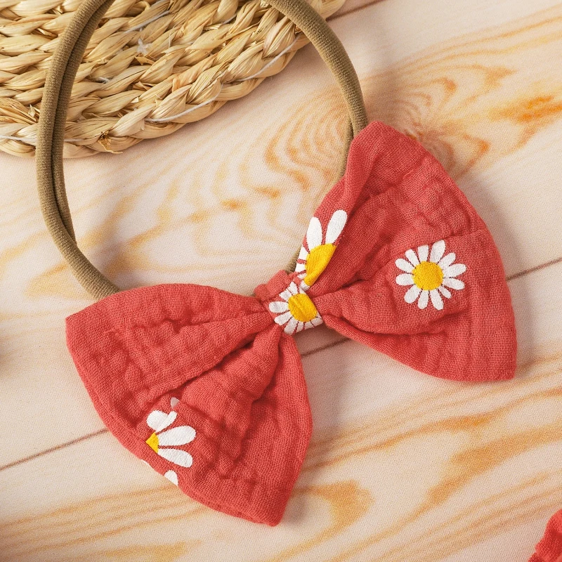 

Baby Summer3 Piece Set Children Summer Clothes Set Sling Tights Romper Daisy Print Bowknot Shorts Headband