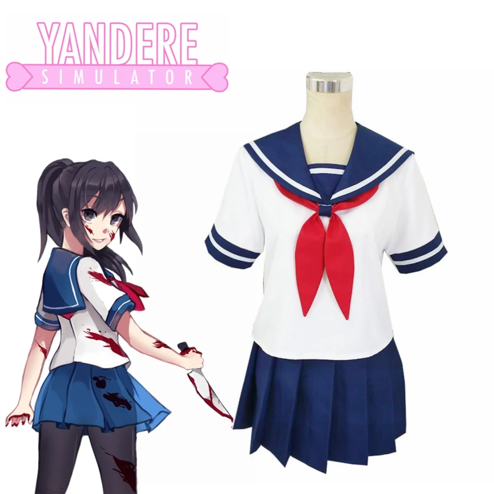 Dress Игра Yandere Simulator Косплей Костюм Ayano Aishi Униформа Yandere-chan JK школьная форма женская одежда костюм моряка на заказ - Цвет: Dress