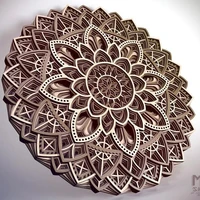 6 pcs multilayer combined mandala decorative drawing cdr dxf format laser cutting files not physical item virtual product