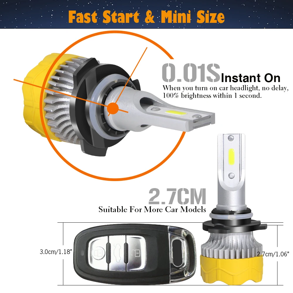 Buildreamen2 4 шт. автомобилей головной светильник высокий низкий пучок светодиодный