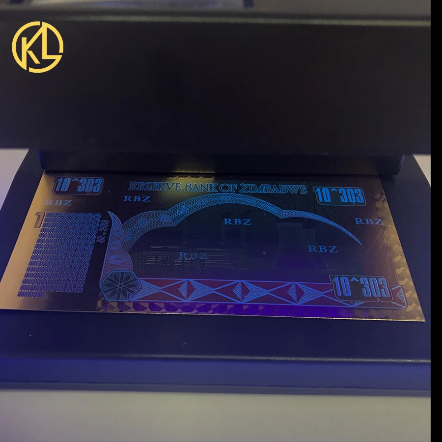 100pcs Zimbabwe Gold Banknote One Centillion Dollars with cetificate and security label UV Light for collection | Дом и сад