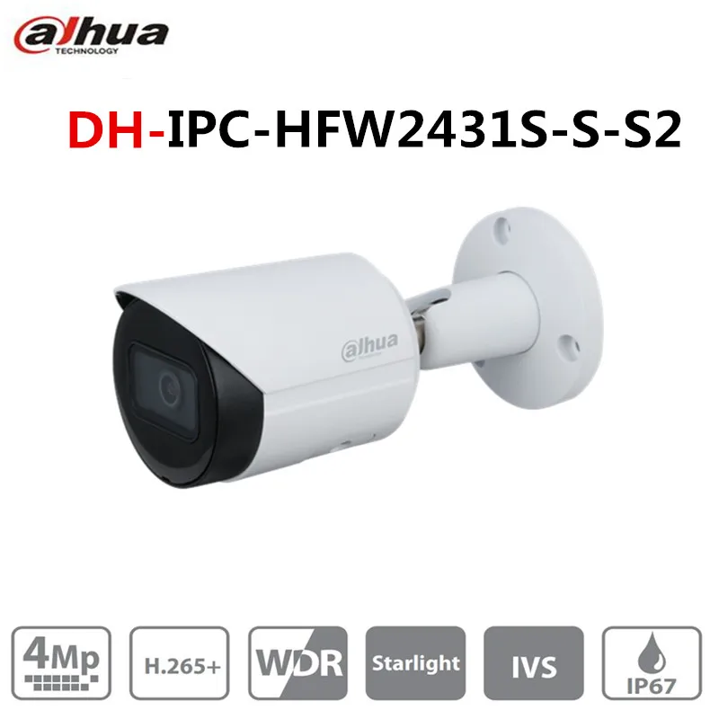 Фото Оригинальная глобальная версия Dahua Φ 4MP IP камера IR30M IP67 Встроенный слот для sd Карты