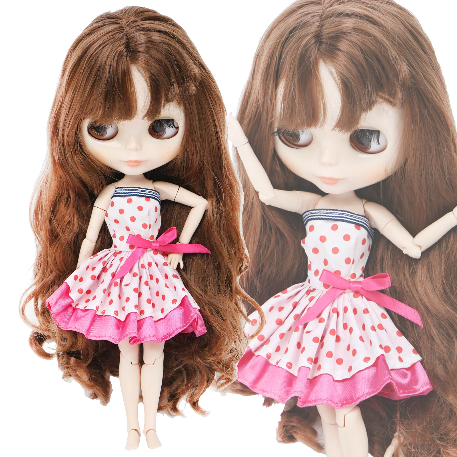 Высокое качество платье для куклы Blythe свадебный фон фотографии розового цвета в