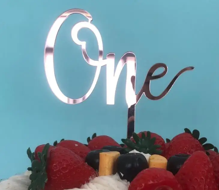 1 шт. каваи золотые акриловые бусины розовые буквы &quotодин&quot Торт Топперы детская