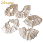 Кружевные детские нагрудники, шаль, хлопковый воротник, детский шейный воротник для девочек, универсальные аксессуары для шарфов для девочек, От 3 до 8 лет