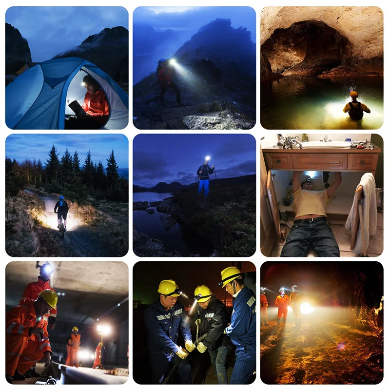 

80000LM LED Sensor Headlamp Body Motion T6/L2/V6 Zoomable Head lamp flashlight Torch Headlight Lantern light for Camp Fish