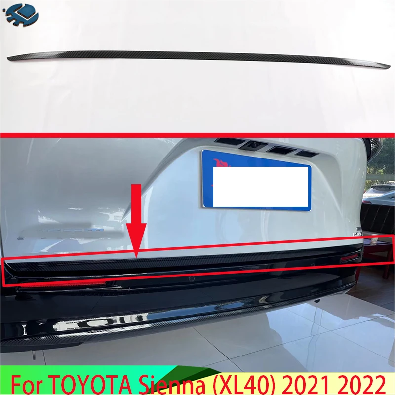 

Для TOYOTA Sienna (XL40) 2021 2022 стильная задняя дверь из углеродного волокна крышка отделка задний багажник молдинг ободок Стайлинг украшение