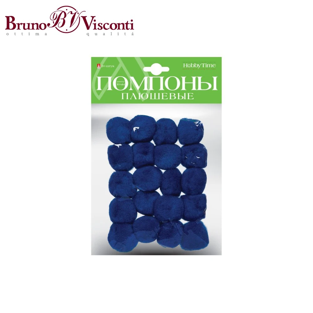 Помпоны плюшевые 30 ММ 20 ШТ СИНИЕ 2-251/05 BRUNO VISCONTI