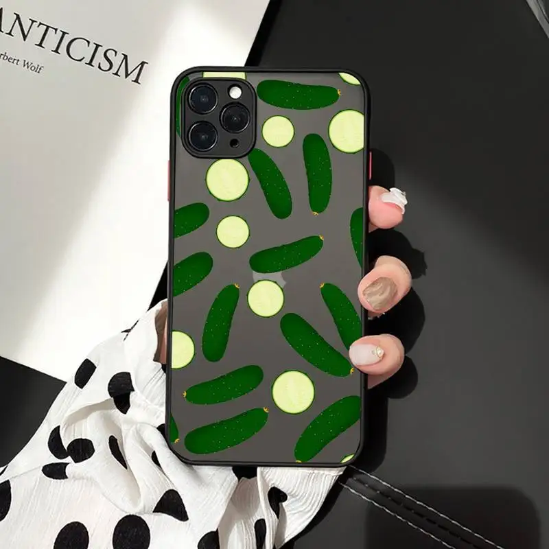 

cucumber vegetables fruit pattern Phone Case matte transparent For iphone 7 8 11 12 plus mini x xs xr pro max cover