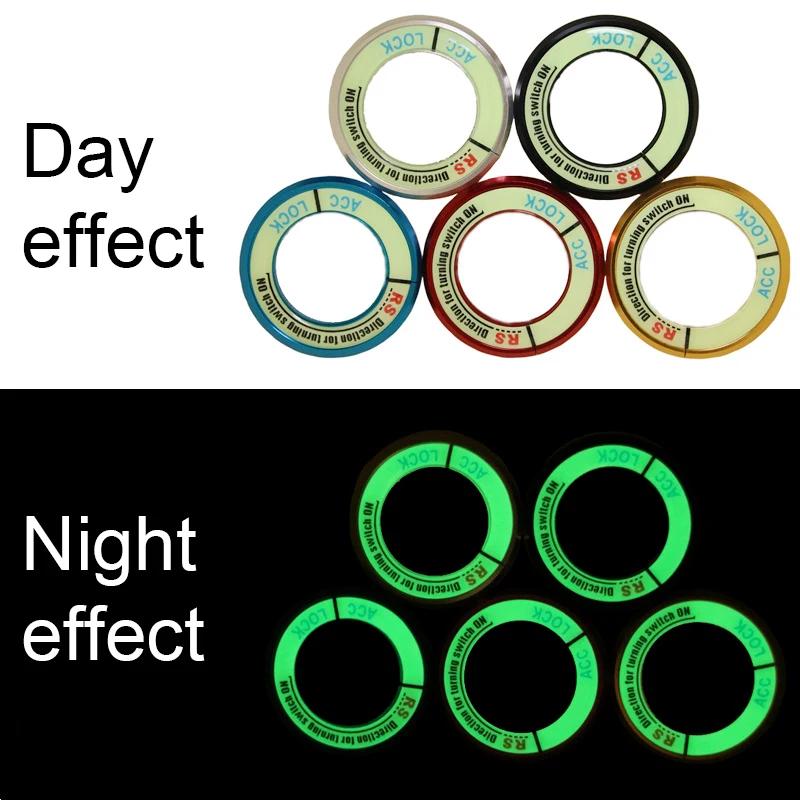 

Car Ignition Key Hole Trim Cover Decorative Luminous Ring Stickers Auto Interior Accessories