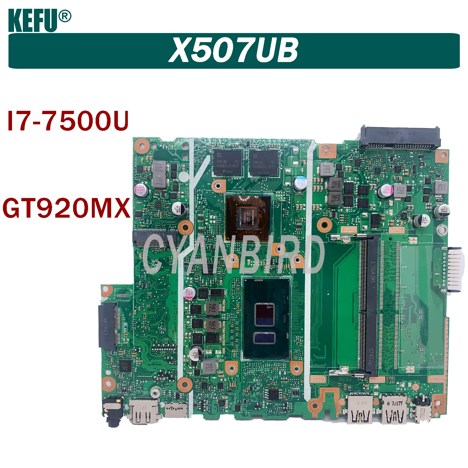 

Dinzi X507UB is suitable for ASUS X507U X507UBR X507URA Y5000UB laptop motherboard I7-7500U GT920MX 100% test OK