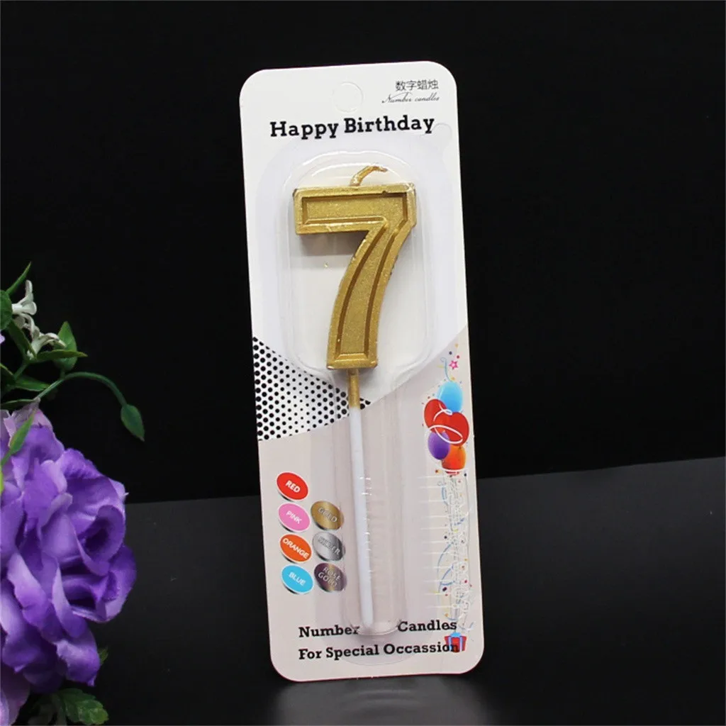 

Vintage Home Decor Glitter Talking Tables Number Candles Gold Number 0-9 Birthday Party Candle Cake