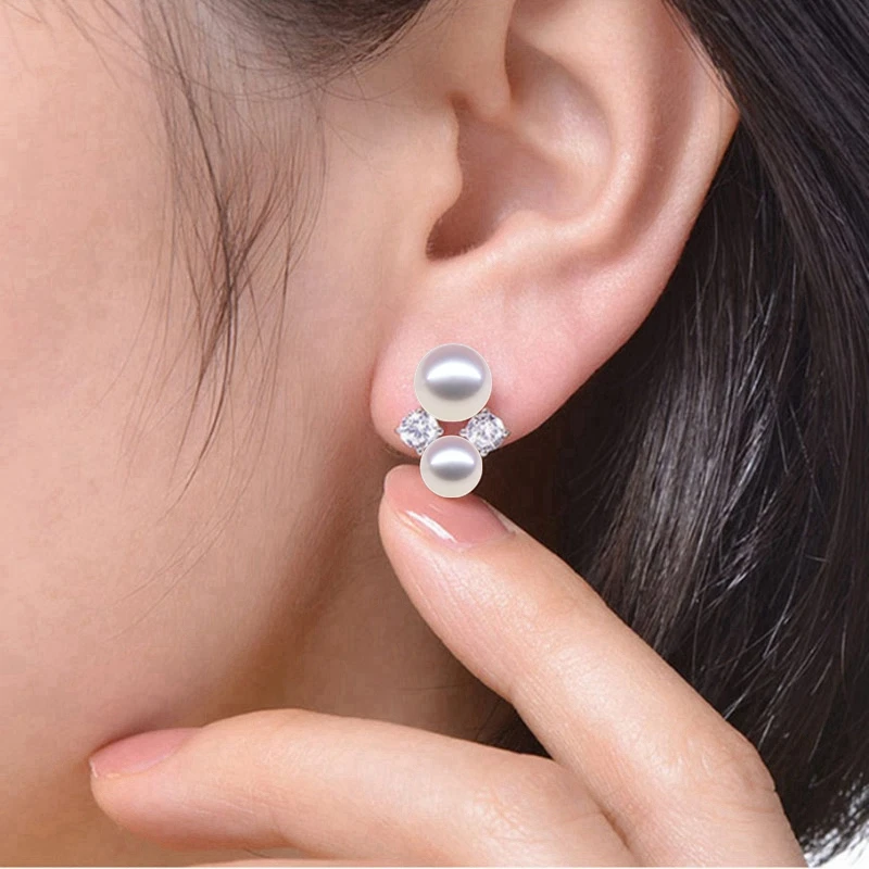 Серьги женские из серебра 925 пробы с натуральным пресноводным жемчугом |