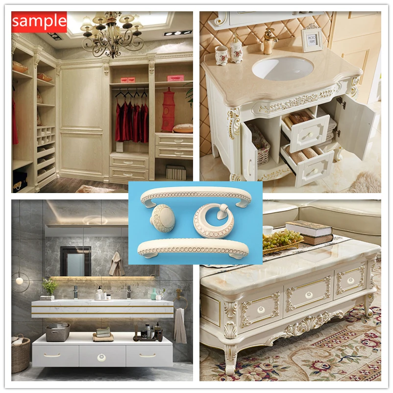 Ручка для мебели цвета слоновой кости ручки ящиков Европейский гардероб простые