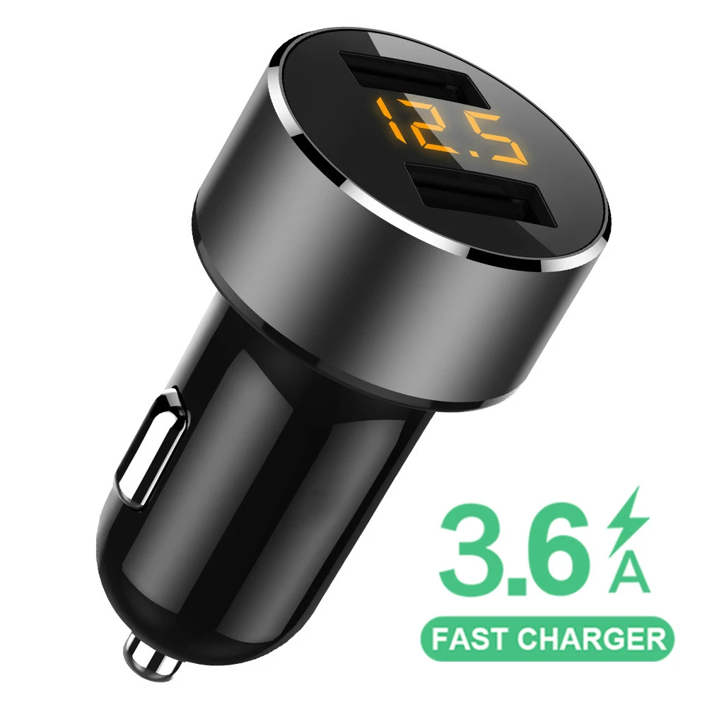 KSTUCNE 18 Вт USB Автомобильное зарядное устройство для iPhone Xiaomi с двумя портами автомобильное зарядное устройство USB 3.6A быстрая зарядка автомобильное зарядное устройство для мобильного телефона