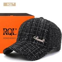 fashion baseball cap for women ladies warm winter hat lattice outdoor luxury brand design plaid adjustable snapback trucker cap