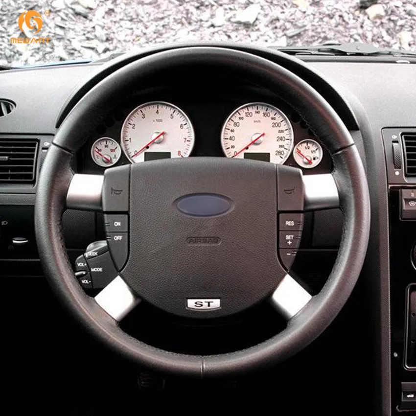 MEWANT черный чехол рулевого колеса автомобиля из искусственной кожи для Ford Mondeo Mk3