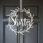 Именной знак на заказ, знак венка на дверь фермерского дома, дверной знак, знак с названием семьи, украшение для входа, персонализированное деревянное украшение