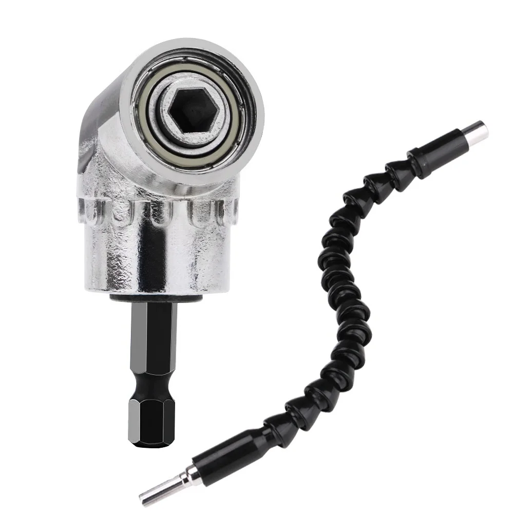 

1/4" Inch Magnetic Angle Bit Adapter Screwdriver Chucks and Wrenches 105 Degree Adjustable Angle Drill Adapter